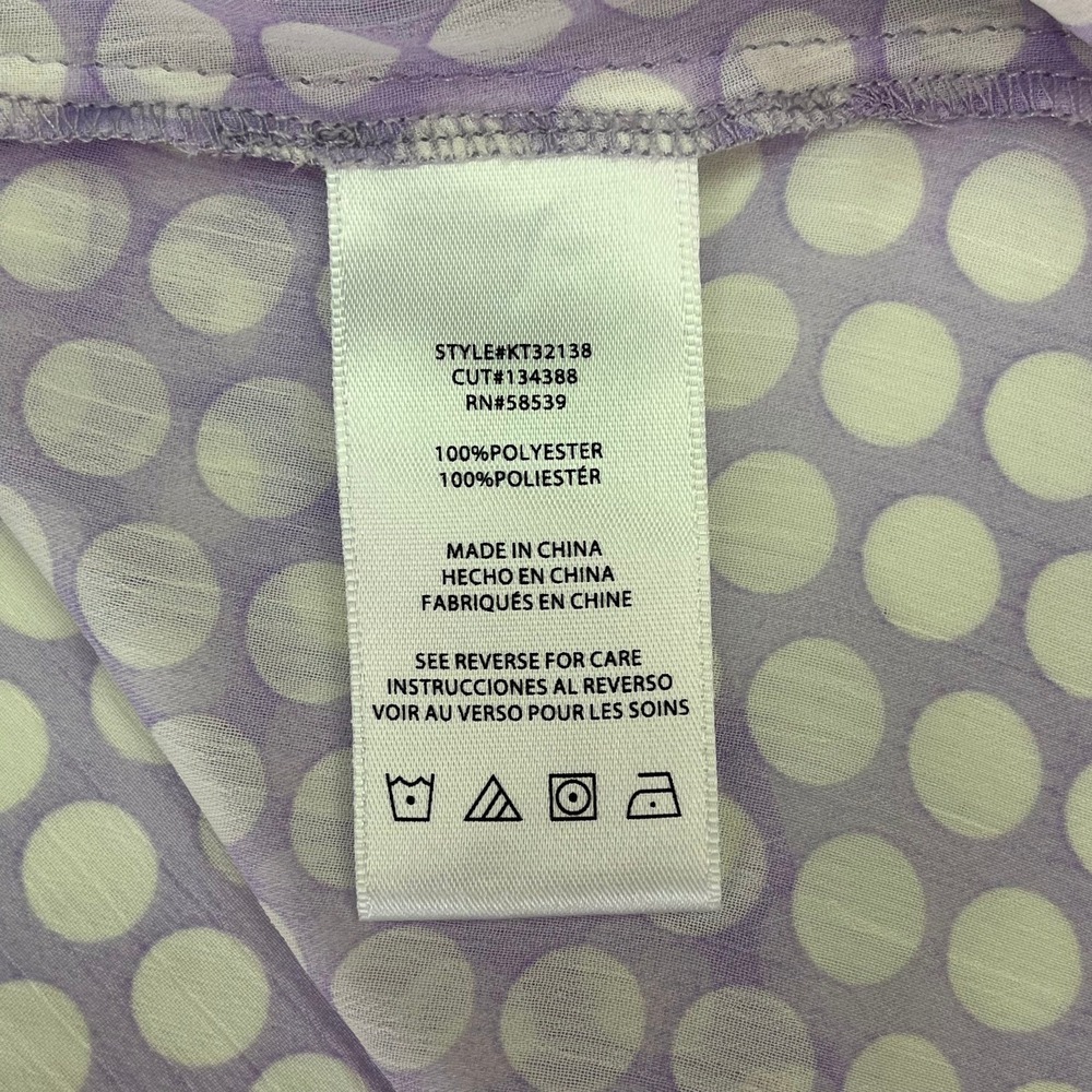 Kut from the Kloth Womens XL Lavender Polka Dot‎ Roll Tab Sleeve Blouse Purple - Picture 11 of 15